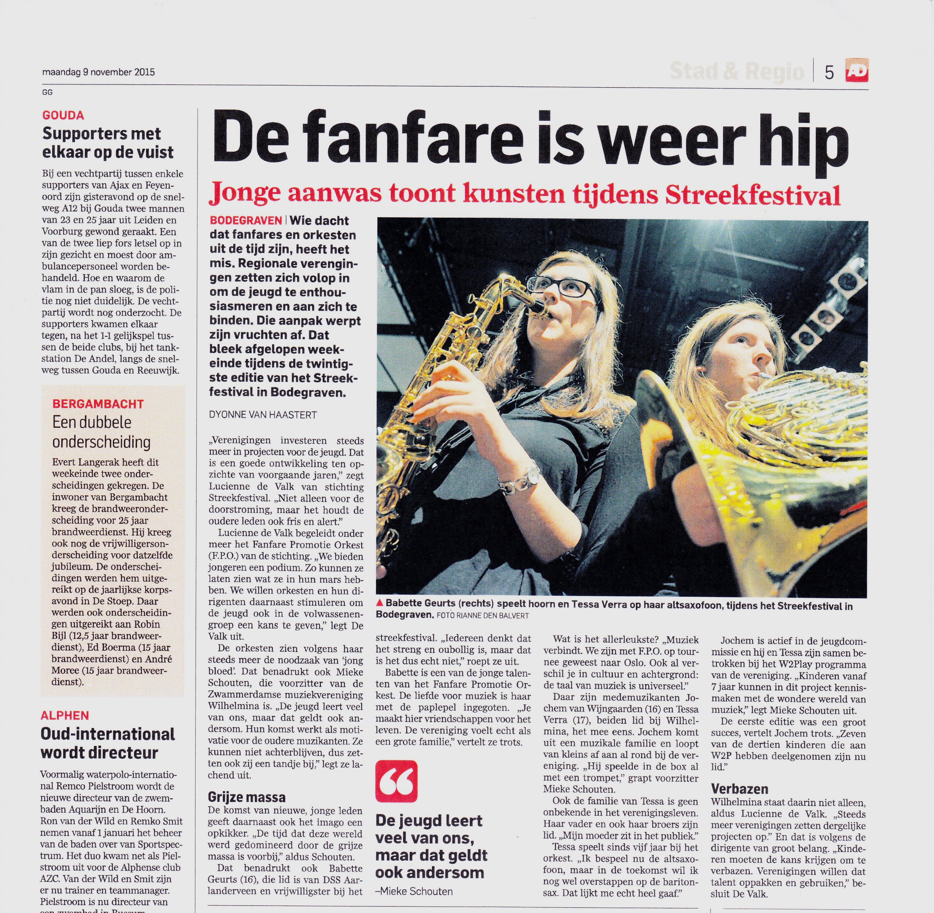 Fanfare is Hip Algemeen Dagblad 9 november 2015
